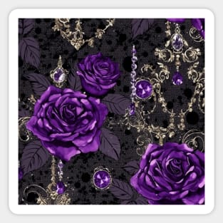 Purple Roses Jewelry Pattern Sticker